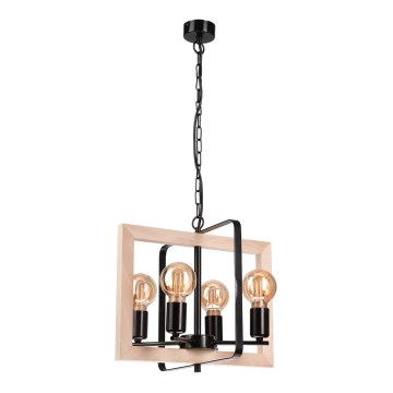 Chandelier on a chain CEDRIC 4xE27/60W/230V beech/beige