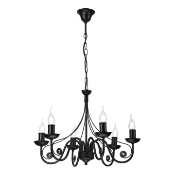 Chandelier on a chain DONATO 6xE14/40W/230V black