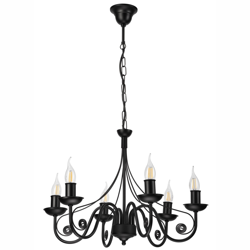 Chandelier on a chain DONATO 6xE14/40W/230V black