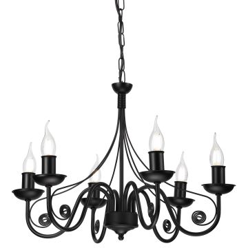 Chandelier on a chain DONATO 6xE14/40W/230V black