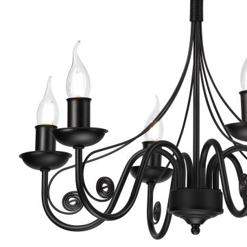 Chandelier on a chain DONATO 6xE14/40W/230V black