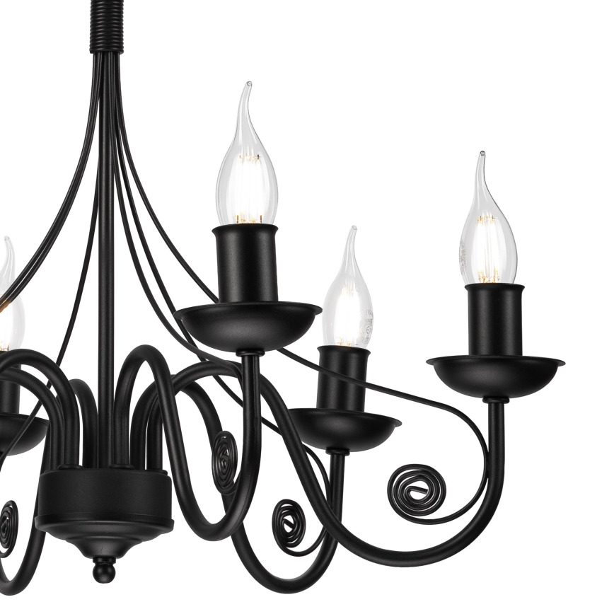 Chandelier on a chain DONATO 6xE14/40W/230V black