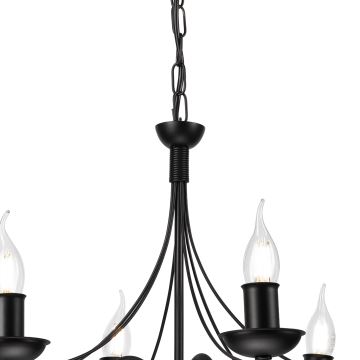 Chandelier on a chain DONATO 6xE14/40W/230V black