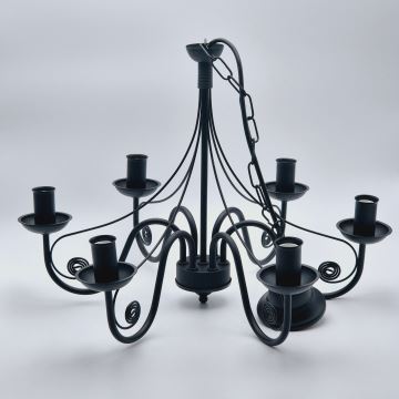 Chandelier on a chain DONATO 6xE14/40W/230V black