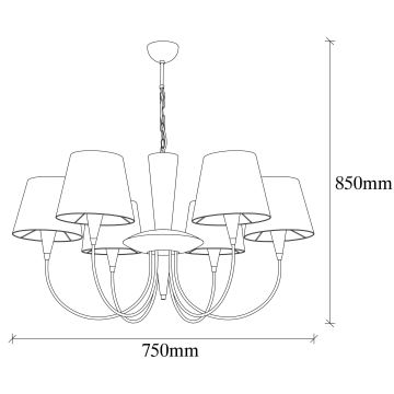 Chandelier on a chain PARDO 6xE27/40W/230V