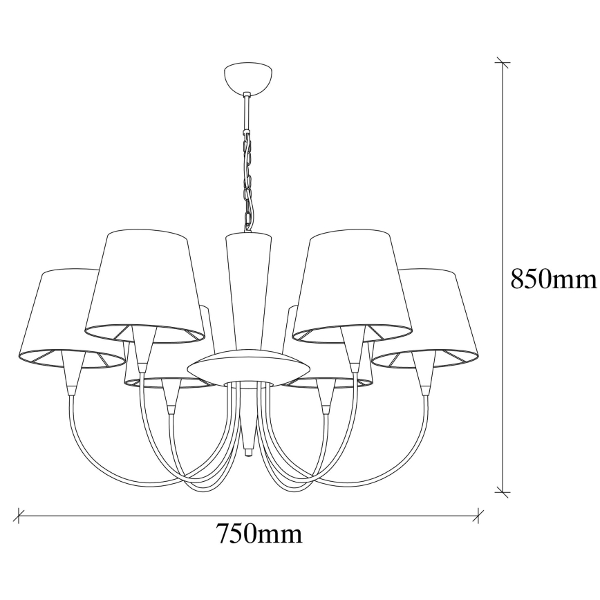 Chandelier on a chain PARDO 6xE27/40W/230V