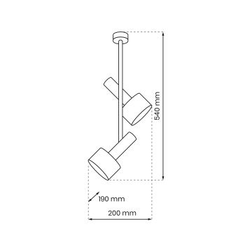 Chandelier on a pole LINTERNA 2xGX53/12W/230V black