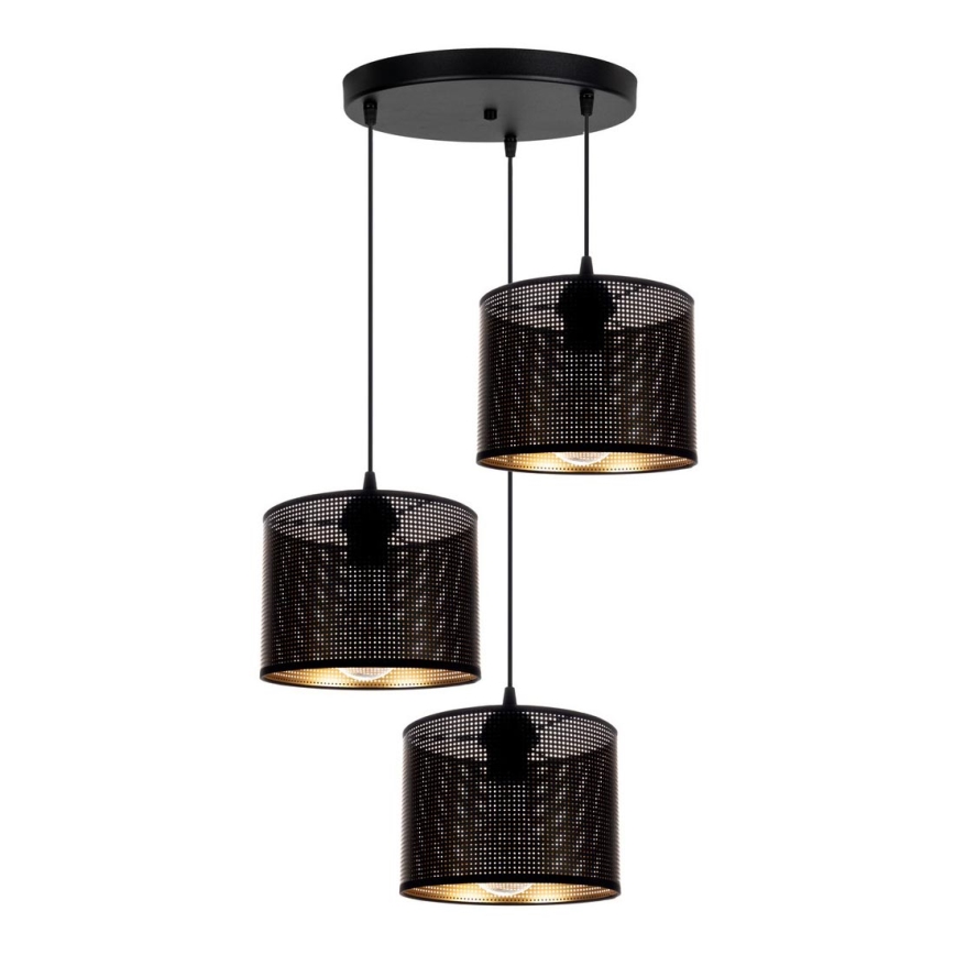 Chandelier on a string ALDO 3xE27/60W/230V d. 45 cm black