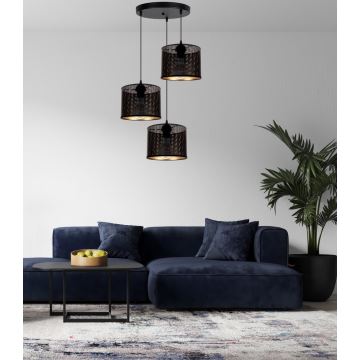 Chandelier on a string ALDO 3xE27/60W/230V d. 45 cm black