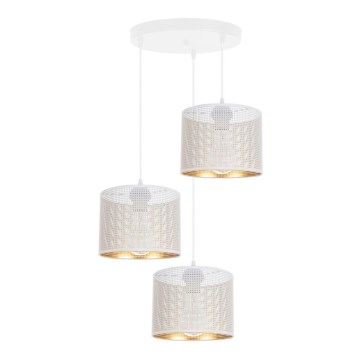 Chandelier on a string ALDO 3xE27/60W/230V d. 45 cm white