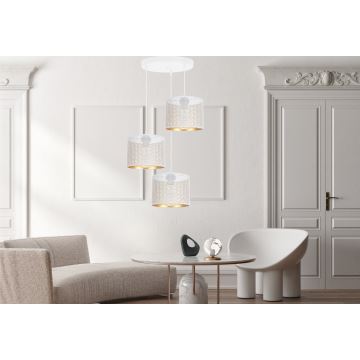 Chandelier on a string ALDO 3xE27/60W/230V d. 45 cm white