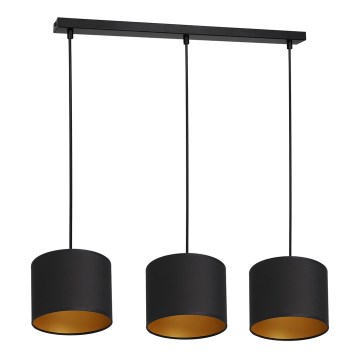 Chandelier on a string ARDEN 3xE27/60W/230V black/golden