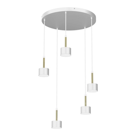 Chandelier on a string ARENA 5xGX53/11W/230V white/gold