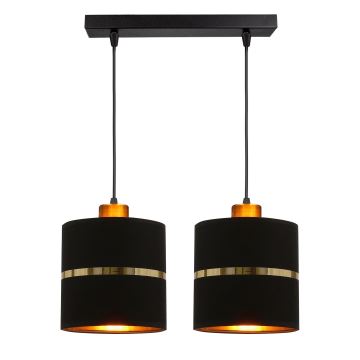 Chandelier on a string ASSAM 2xE27/60W/230V black/gold