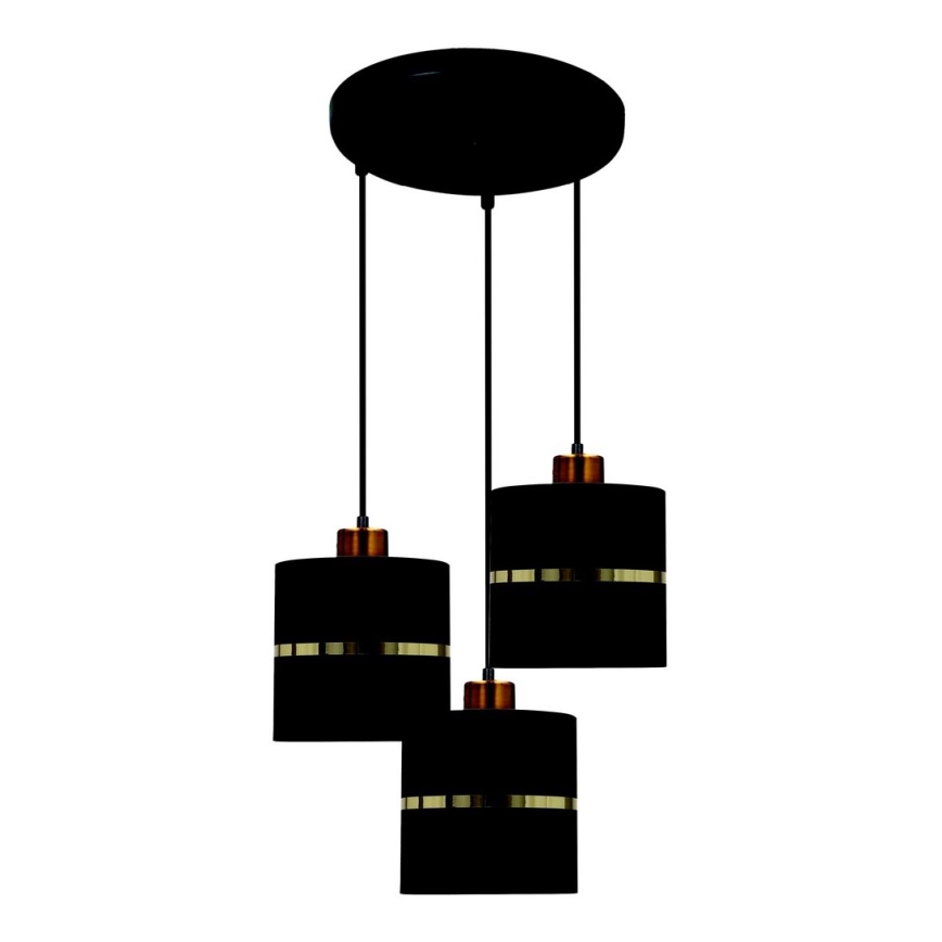 Chandelier on a string ASSAM 3xE27/60W/230V black