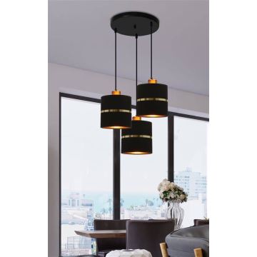 Chandelier on a string ASSAM 3xE27/60W/230V black