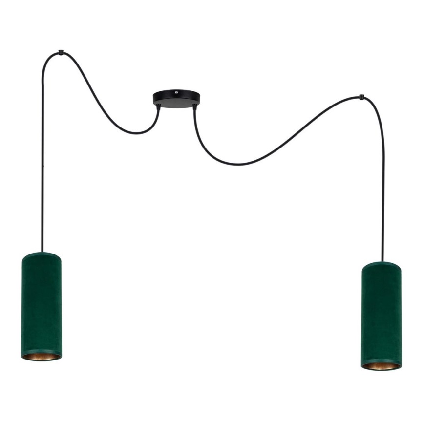 Chandelier on a string AVALO 2xE27/60W/230V green/copper