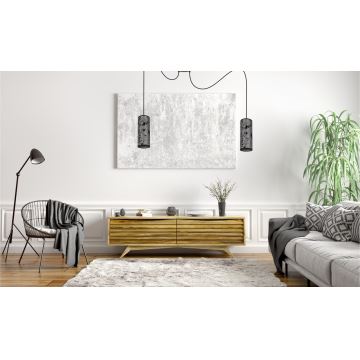 Chandelier on a string AVALO 2xE27/60W/230V grey/black