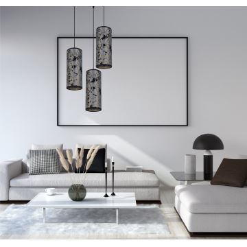 Chandelier on a string AVALO 3xE27/60W/230V d. 35 cm grey/black