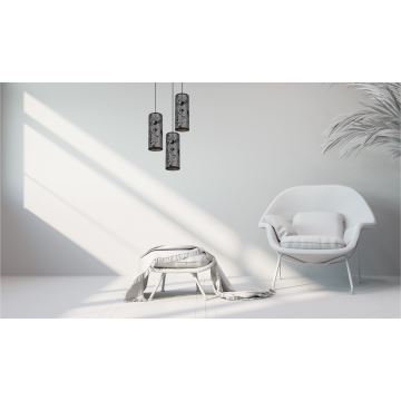 Chandelier on a string AVALO 3xE27/60W/230V d. 35 cm grey/black