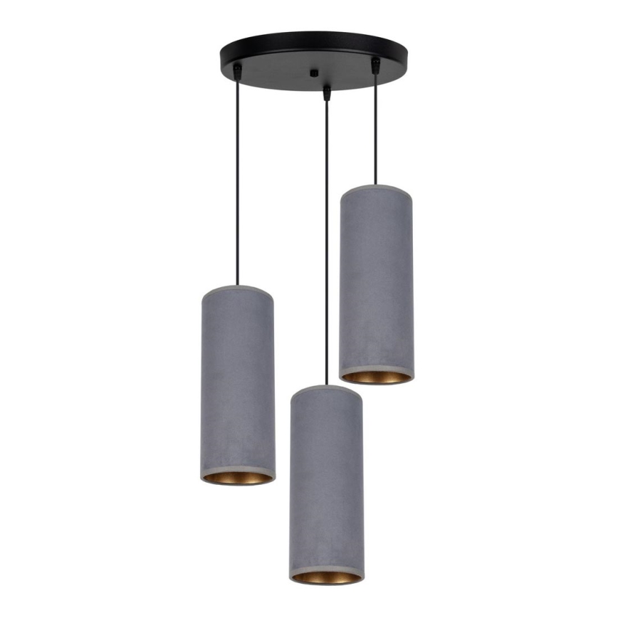 Chandelier on a string AVALO 3xE27/60W/230V d. 35 cm grey