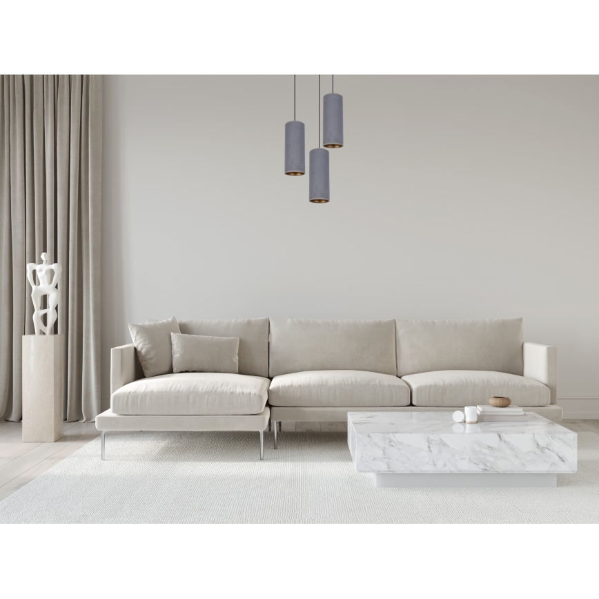 Chandelier on a string AVALO 3xE27/60W/230V d. 35 cm grey