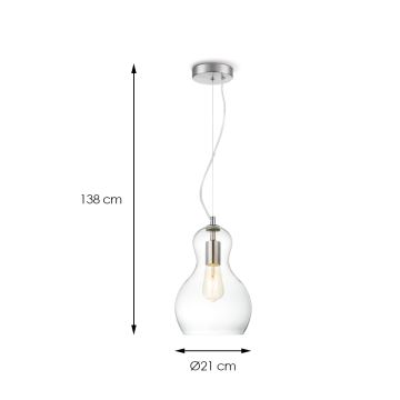 Chandelier on a string BELLO 1xE27/40W/230V d. 21 cm clear