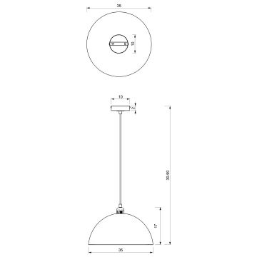 Chandelier on a string BETA 1xE27/60W/230V d. 35 cm black