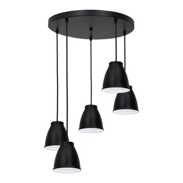 Chandelier on a string CARYON 5xE14/60W/230V black