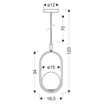 Chandelier on a string CORDEL 1xG9/28W/230V gold