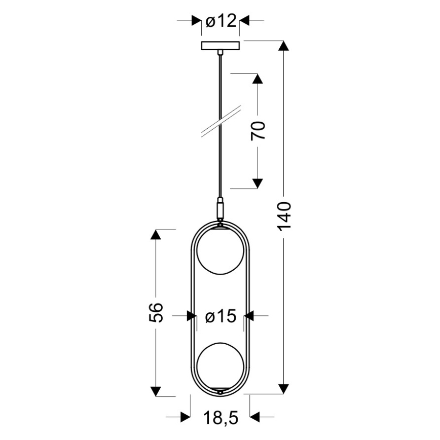 Chandelier on a string CORDEL 2xG9/28W/230V gold