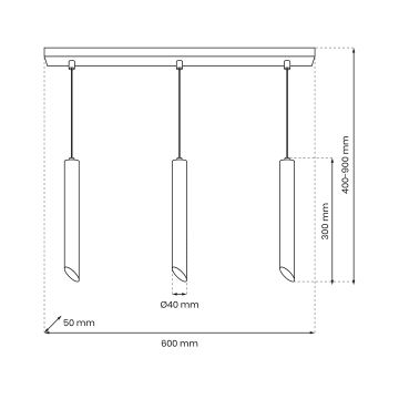 Chandelier on a string CORTE 3xGU10/8W/230V black