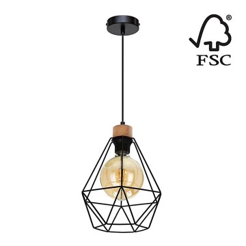 Chandelier on a string DIAMENT 1xE27/60W/230V oak – FSC certified