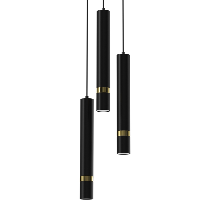 Chandelier on a string JOKER 3xGU10/8W/230V black/gold