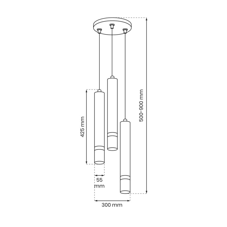 Chandelier on a string JOKER 3xGU10/8W/230V black/gold