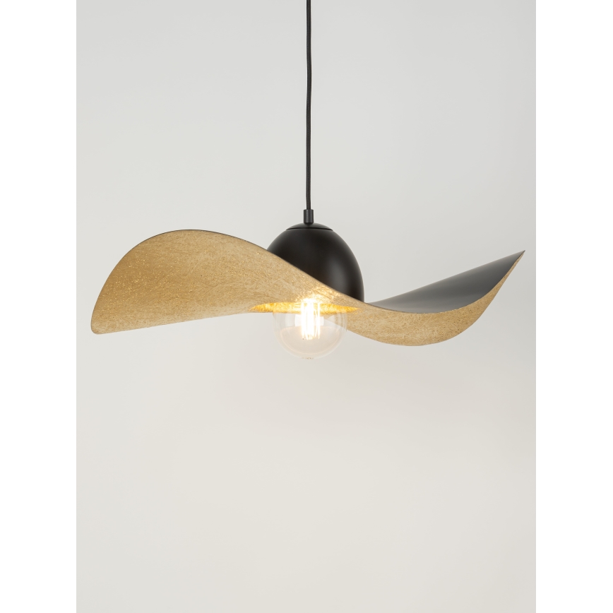 Chandelier on a string KAPELLO 1xE27/60W/230V d. 55 cm black/gold