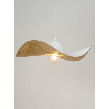 Chandelier on a string KAPELLO 1xE27/60W/230V d. 55 cm white/gold