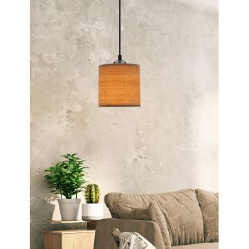 Chandelier on a string LEGNO 1xE27/40W/230V d. 15 cm brown