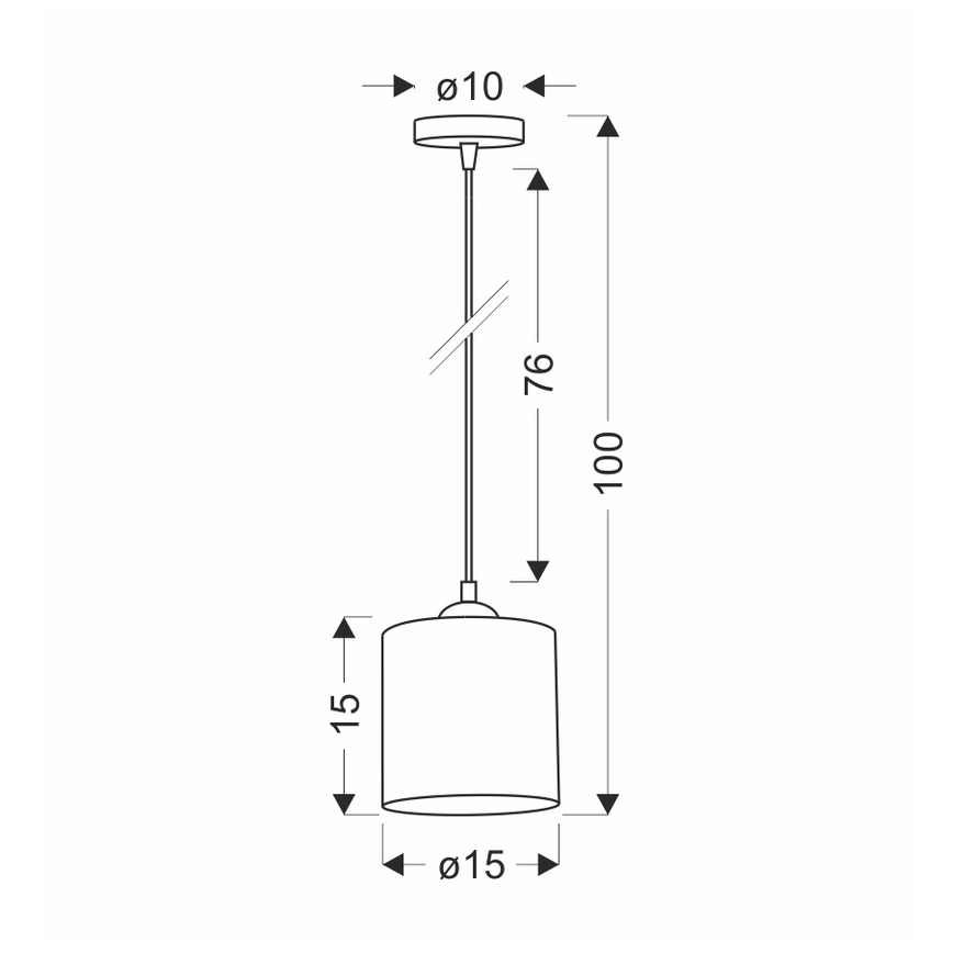 Chandelier on a string LEGNO 1xE27/40W/230V d. 15 cm brown