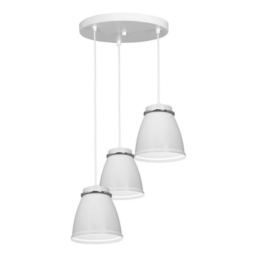 Chandelier on a string LERDO 3xE27/60W/230V white/shiny chrome