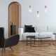 Chandelier on a string MADERA 3xE27/60W/230V white/wood