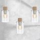 Chandelier on a string MADERA 3xE27/60W/230V white/wood