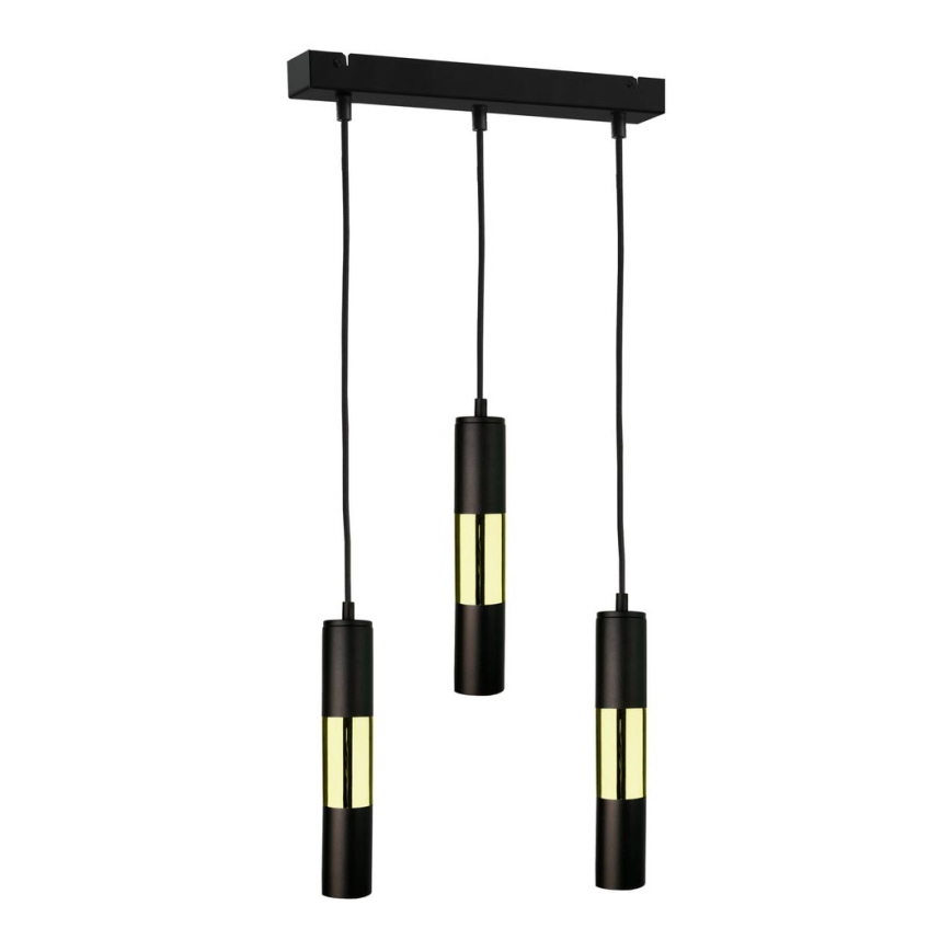 Chandelier on a string MAGNUMA 3xGU10/50W/230V black/gold