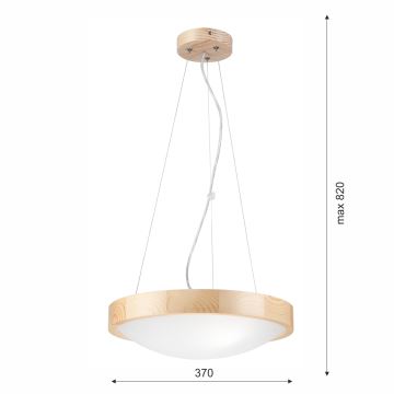 Chandelier on a string NATURAL SLIM 2xE27/60W/230V ø 37 cm pine