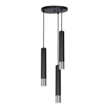 Chandelier on a string NEST 3xGU10/8W/230V black/shiny chrome