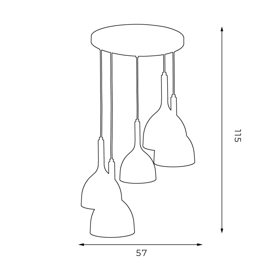 Chandelier on a string NOAK WOOD 5xE27/60W/230V