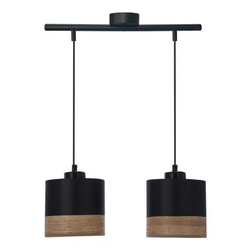 Chandelier on a string PORTO 2xE27/60W/230V black/brown