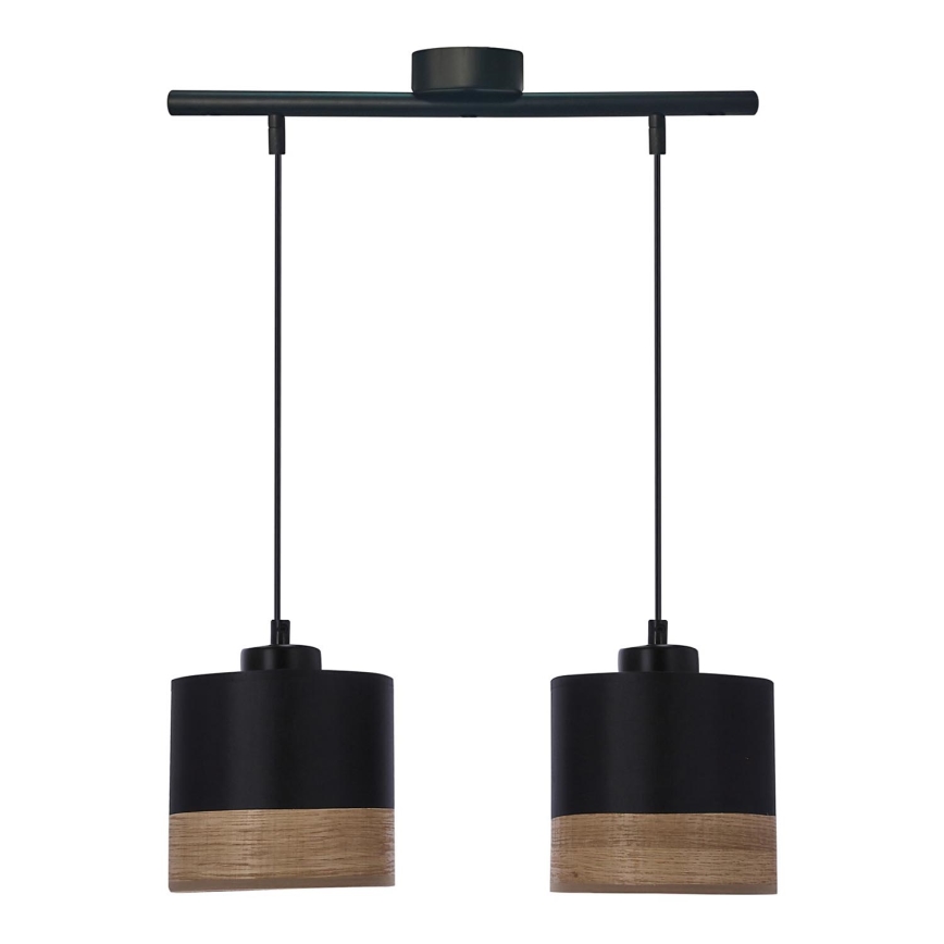 Chandelier on a string PORTO 2xE27/60W/230V black/brown