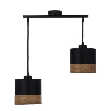 Chandelier on a string PORTO 2xE27/60W/230V black/brown