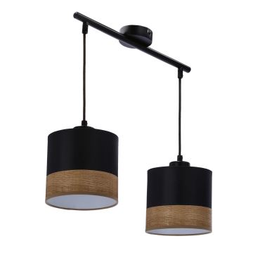 Chandelier on a string PORTO 2xE27/60W/230V black/brown